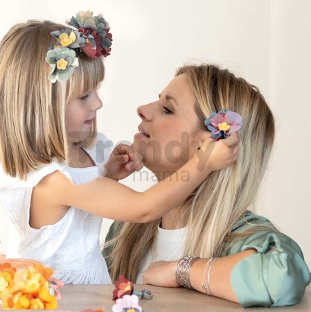 Náhradný materiál na výrobu kvetinových šperkov Crea Flower Jewelry Refill Smoby s bižutériou a kvetinovými lupienkami 98 doplnkov