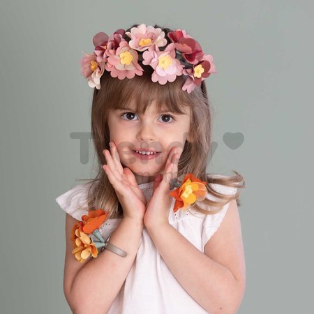 Náhradný materiál na výrobu kvetinových šperkov Crea Flower Jewelry Refill Smoby s bižutériou a kvetinovými lupienkami 98 doplnkov