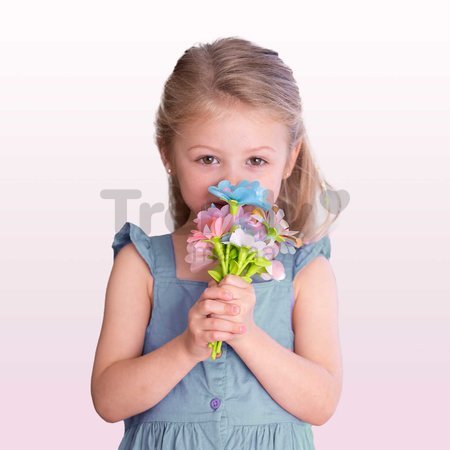 Kvetinárstvo s vlastnou výrobou kvetov Princezné Disney Flower Market Smoby z rôznych textilných lupienkov a stoniek 90 doplnkov