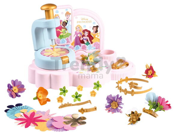 Kvetinárstvo s vlastnou výrobou kvetinových šperkov Princezné Disney Flower Jewelry Studio Smoby s textilnými lupienkami a bižutériou 92 doplnkov