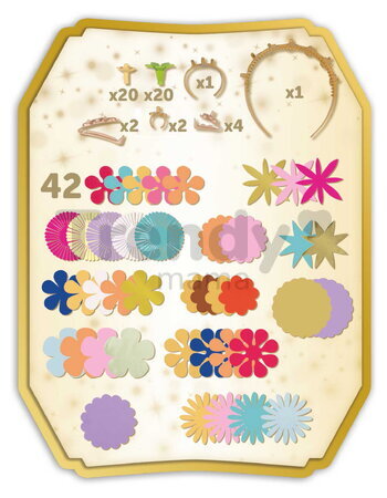 Kvetinárstvo s vlastnou výrobou kvetinových šperkov Princezné Disney Flower Jewelry Studio Smoby s textilnými lupienkami a bižutériou 92 doplnkov