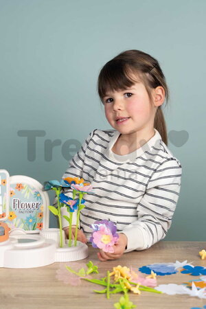 Kvetinárstvo s vlastnou výrobou textilných kvetov Crea My Flower Factory Smoby s vázami 102 doplnkov