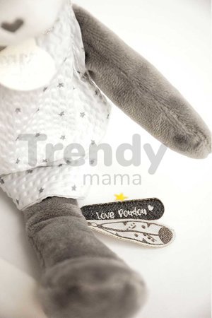 Plyšová panda na maznanie Attrape-Rêves Doudou et Compagnie sivá v darčekovom balení 28 cm od 0 mes
