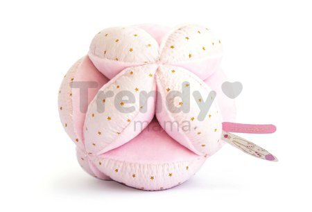 Senzorická loptička pre rozvoj zmyslov bábätka Attrape-Rêves Doudou et Compagnie s hrkálkou rôzne farby 15 cm od 0 mes
