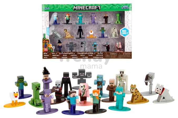 Figúrky zberateľské Minecraft Nano Jada kovové sada 18 druhov výška 4 cm od 8 rokov JA35846314R00