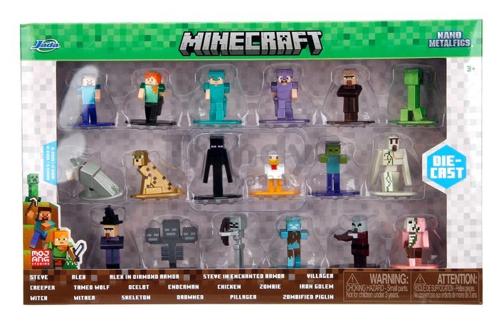 Figúrky zberateľské Minecraft Nano Jada kovové sada 18 druhov výška 4 cm od 8 rokov JA35846314R00