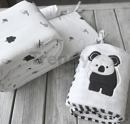 Súprava do postieľky Koala Bamboo Black&White toTs-smarTrike paplón, plachta a hniezdo 70 % bambusový hodváb a 30 % bavlna od 0 mesiacov