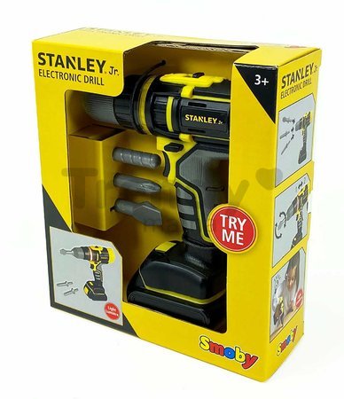 Elektronická vŕtačka Stanley Smoby so svetlom a s troma nadstavcami