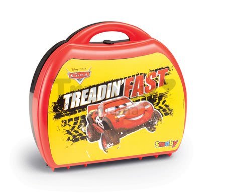 Kufrík s autom Flash McQueen Cars XRS Smoby a pracovným náradim a 23 doplnkov