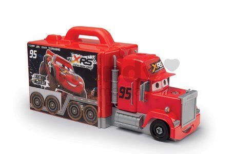 Kamión Mack Truck s autom Flash McQueen Cars XRS Smoby so zvukom svetlom a pretekárskym simulátorom