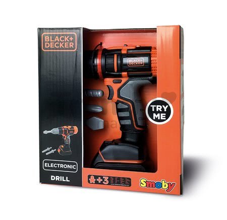 Vŕtačka elektronická Black&Decker Smoby so zvukom svetlom a 2 nástavcami