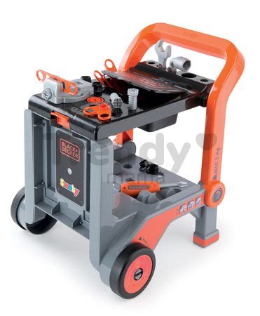 Pracovná dielňa Black&Decker Devil Workmate 3v1 Smoby skladacia na kolieskach s 18 doplnkami