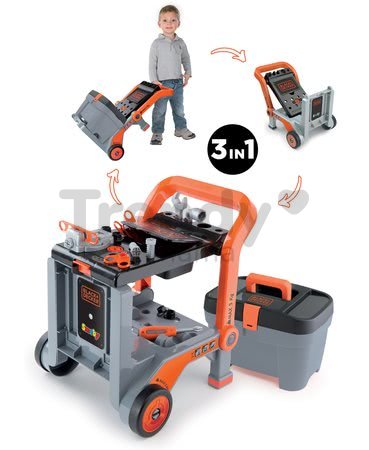 Pracovná dielňa Black&Decker Devil Workmate 3v1 Smoby skladacia na kolieskach s 18 doplnkami