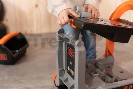 Pracovná dielňa skladacia na kolieskach Bricolo Devil Workmate 3in1 Black&Decker Smoby s kufríkom a 19 doplnkov