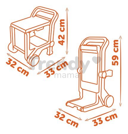 Pracovná dielňa na kolieskach multifunkčná Bricolo Devil Workmate 3v1 Black&Decker Smoby s kufríkom a náradím 19 doplnkov