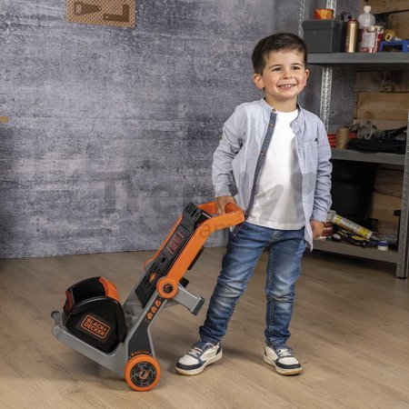 Pracovná dielňa na kolieskach multifunkčná Bricolo Devil Workmate 3v1 Black&Decker Smoby s kufríkom a náradím 19 doplnkov