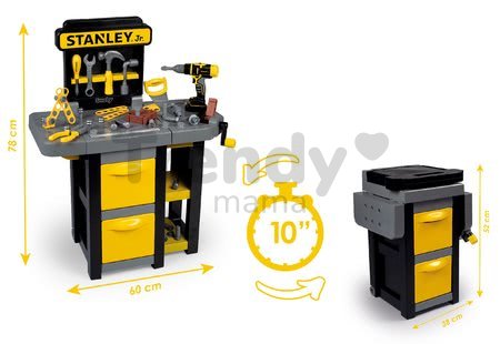 Pracovná dielňa skladacia Stanley Open Bricolo Workbench Smoby s 37 doplnkami