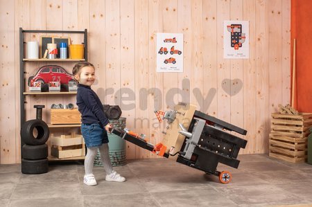 Pracovný stôl trojkrídlový Black&Decker Mega Center Smoby strojárstvo inštalatérstvo maľovanie a tesárstvo 100 doplnkov 103 cm výška