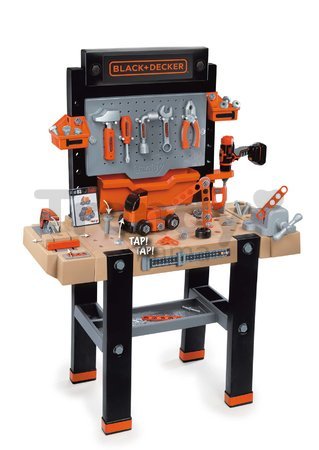 Pracovná dielňa elektronická Bricolo Ultimate Workbench Black&Decker Smoby s mechanickou vŕtačkou s 95 doplnkami 103 cm