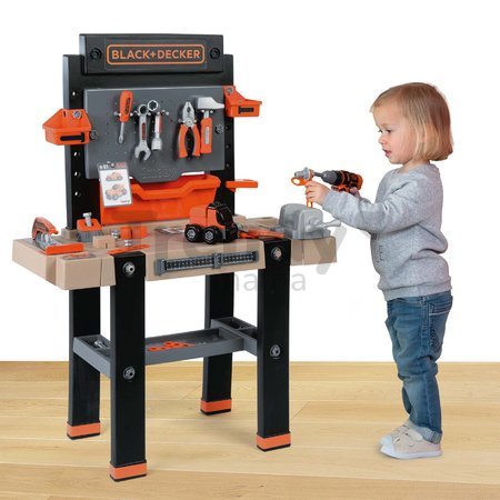 Pracovná dielňa elektronická Bricolo Ultimate Workbench Black&Decker Smoby s mechanickou vŕtačkou s 95 doplnkami 103 cm