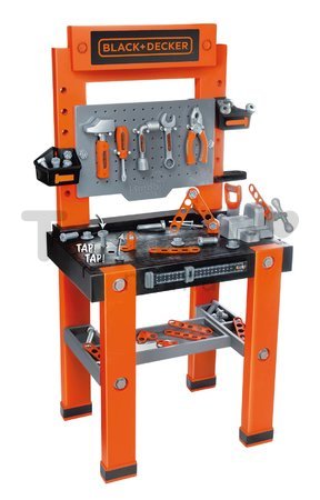 Pracovná dielňa Bricolo One Workbench Black&Decker Smoby so zatĺkačkou a 79 doplnkami 103 cm vysoká