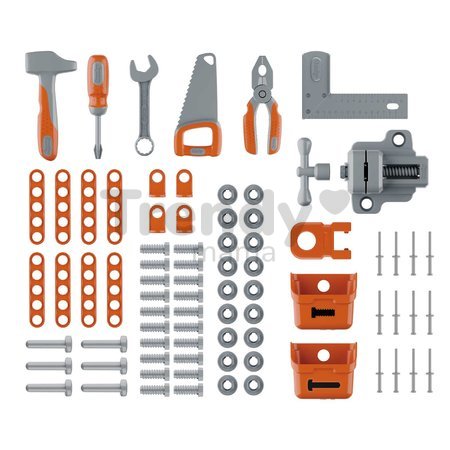 Pracovná dielňa Bricolo Workbench Black&Decker Smoby so zverákom a pracovným náradím 78 doplnkov výška 88 cm