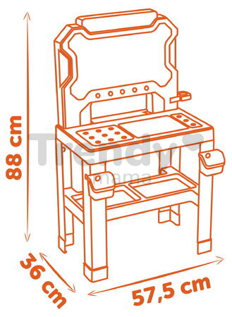 Pracovná dielňa so zverákom Black&Decker Bricolo Workbench Smoby 78 doplnkov s náradím a montážnymi dielikmi