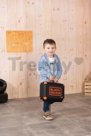 Pracovný kufrík Bricolo Box Black&Decker Smoby s rozoberateľným autíčkom a 39 doplnkami