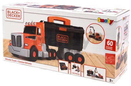 Kamión s pracovným kufríkom Black&Decker Truck Smoby a 60 doplnkov s náradím