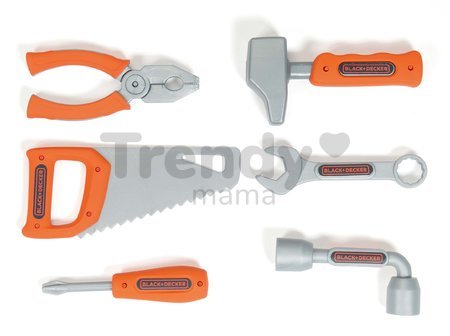 Kufrík s pracovným náradím Black&Decker Tool Box Smoby so 6 doplnkami