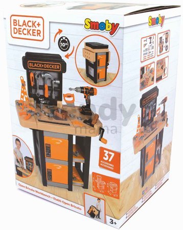 Pracovná dielňa Open Bricolo Workbench Black&Decker Smoby s 37 doplnkami