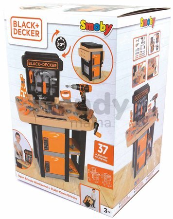 Pracovná dielňa Open Bricolo Workbench Black&Decker Smoby s 37 doplnkami