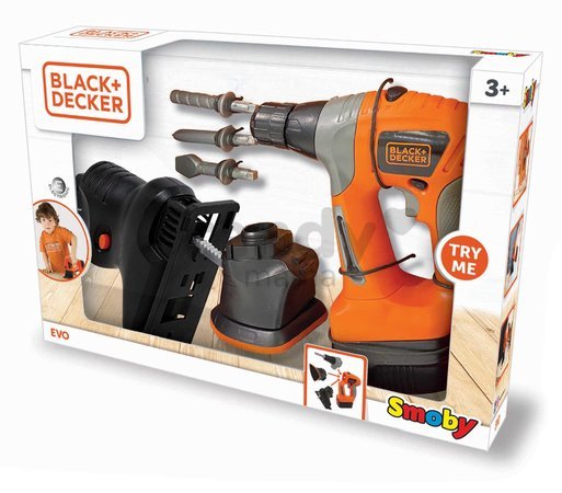 Pracovné náradie elektronické EVO Black&Decker Smoby s nadstavcami píla leštička a vŕtačka