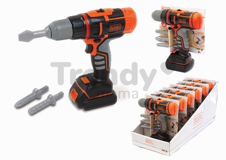 Elektronická vŕtačka Black&Decker Electrical Drill Smoby s nadstavcami so svetlom