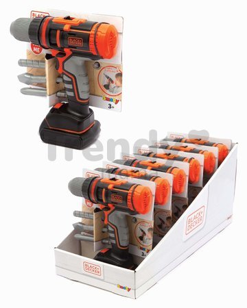 Elektronická vŕtačka Black&Decker Electrical Drill Smoby s nadstavcami so svetlom