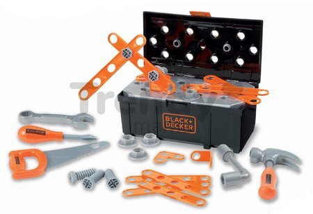 Kufrík s pracovným náradím Black&Decker DIY Tools Box Smoby montovateľné časti 34 doplnkov