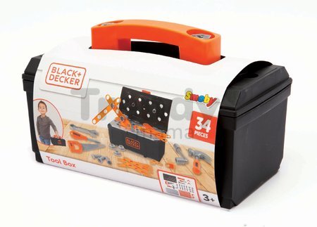 Kufrík s pracovným náradím Black&Decker DIY Tools Box Smoby montovateľné časti 34 doplnkov