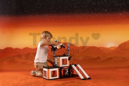 Stavebnica vesmírne autíčko 3v1 Space Rover Discovery Set Smoby 50 dielikov so skrutkovačom a figúrka astronauta s pohyblivými končatinami