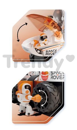 Stavebnica vesmírne autíčko 3v1 Space Rover Discovery Set Smoby 50 dielikov so skrutkovačom a figúrka astronauta s pohyblivými končatinami