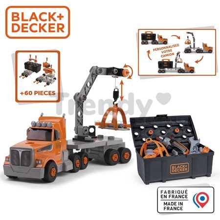 Kamión s pracovným kufríkom a náradím Bricolo Truck Black&Decker Smoby s mechanickou vŕtačkou 60 doplnkov