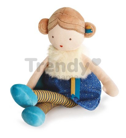Bábika Céleste Vintage Having Fun Jolijou 30 cm s hnedými vláskami v modrých šatách z jemného textilu od 5 rokov