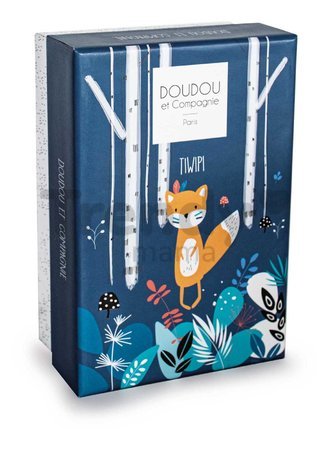 Plyšová líška na maznanie Fox Tiwipi Doudou et Compagnie v darčekovom balení oranžová 21 cm od 0 mes