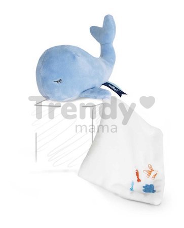 Plyšová veľryba na maznanie Whale Blue Doudou et Compagnie v darčekovom balení modrá 15 cm od 0 mes