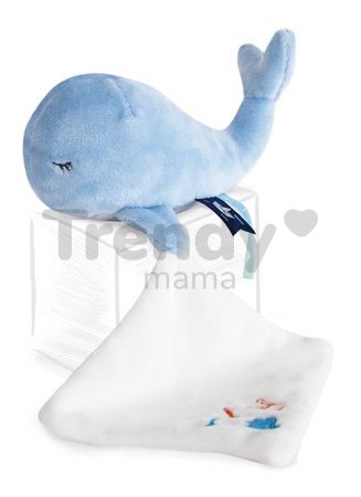 Plyšová veľryba na maznanie Whale Blue Doudou et Compagnie v darčekovom balení modrá 15 cm od 0 mes