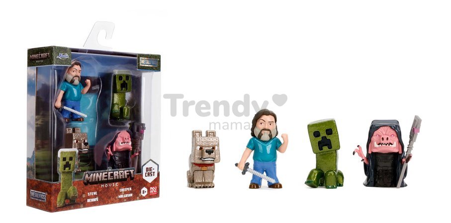 Figúrky zberateľské Minecraft Movie Jada kovové sada 4 druhov výška 6,5 cm od 8 rokov JA36692314R00