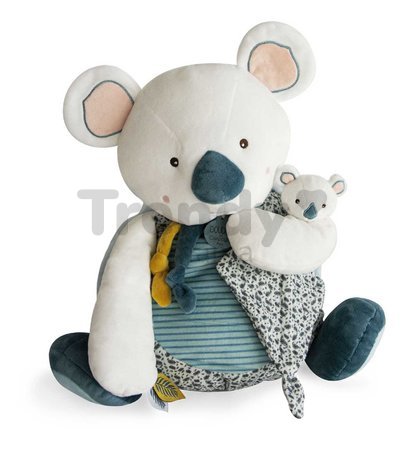 Plyšová koala s mláďatkom Yoca le Koala Pyjama Bag Doudou et Compagnie na odloženie pyžama modrá 40 cm od 0 mes