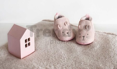Prvé papučky pre bábätko Baby Socks Pink Doudou et Compagnie v darčekovom balení ružové od 0-6 mes