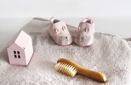 Prvé papučky pre bábätko Baby Socks Pink Doudou et Compagnie v darčekovom balení ružové od 0-6 mes