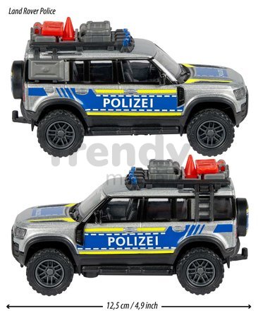 Autíčko policajné Land Rover Defender 90 Police Majorette dĺžka 12,5 cm