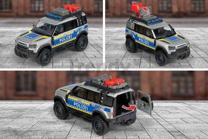 Autíčko policajné Land Rover Defender 90 Police Majorette dĺžka 12,5 cm